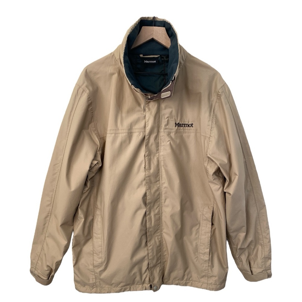Marmot Lightweight Jacket Men's Large‎ Zippered Pockets Tan